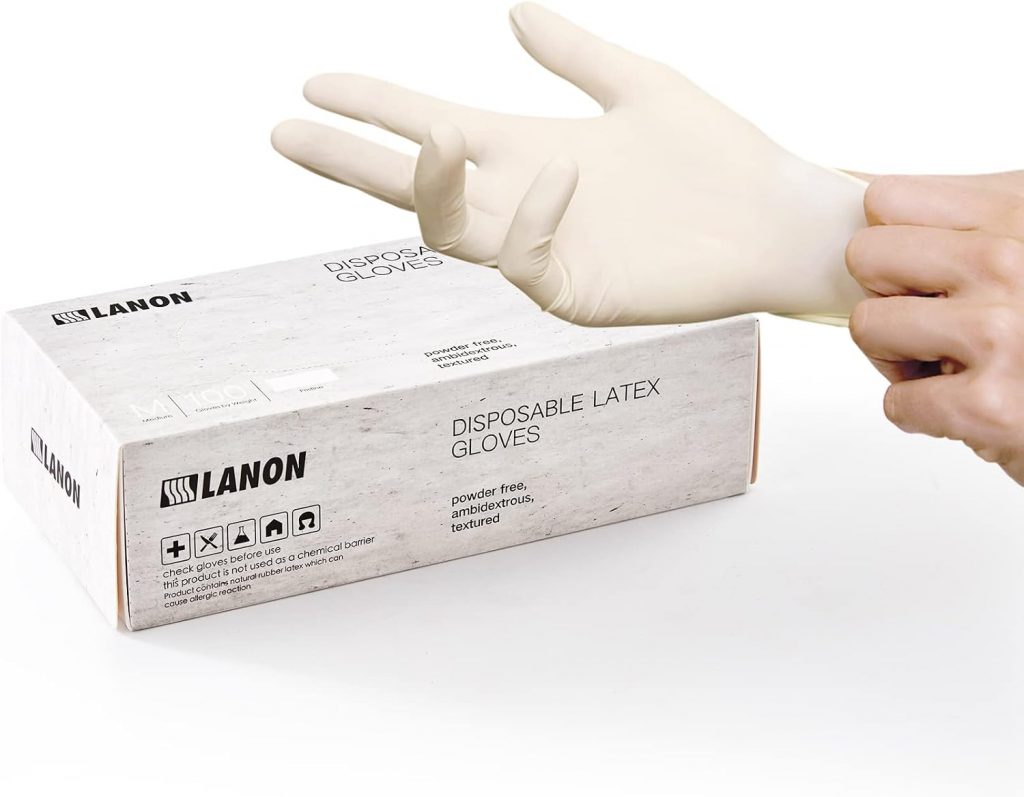 LANON 5 mil Latex Disposable Gloves