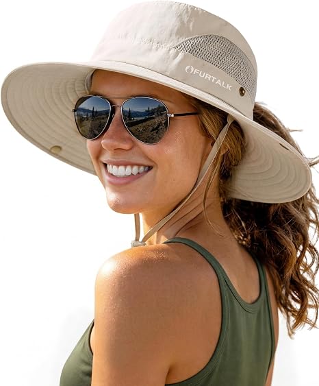 FURTALK Womens Sun Hat with Ponytail Hole