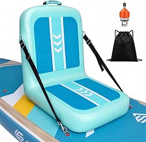 Inflatable Kayak Seat with Back Support & Mesh Storage Bag