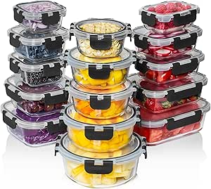 Razab 30 PC Glass Food Storage Containers with Lids