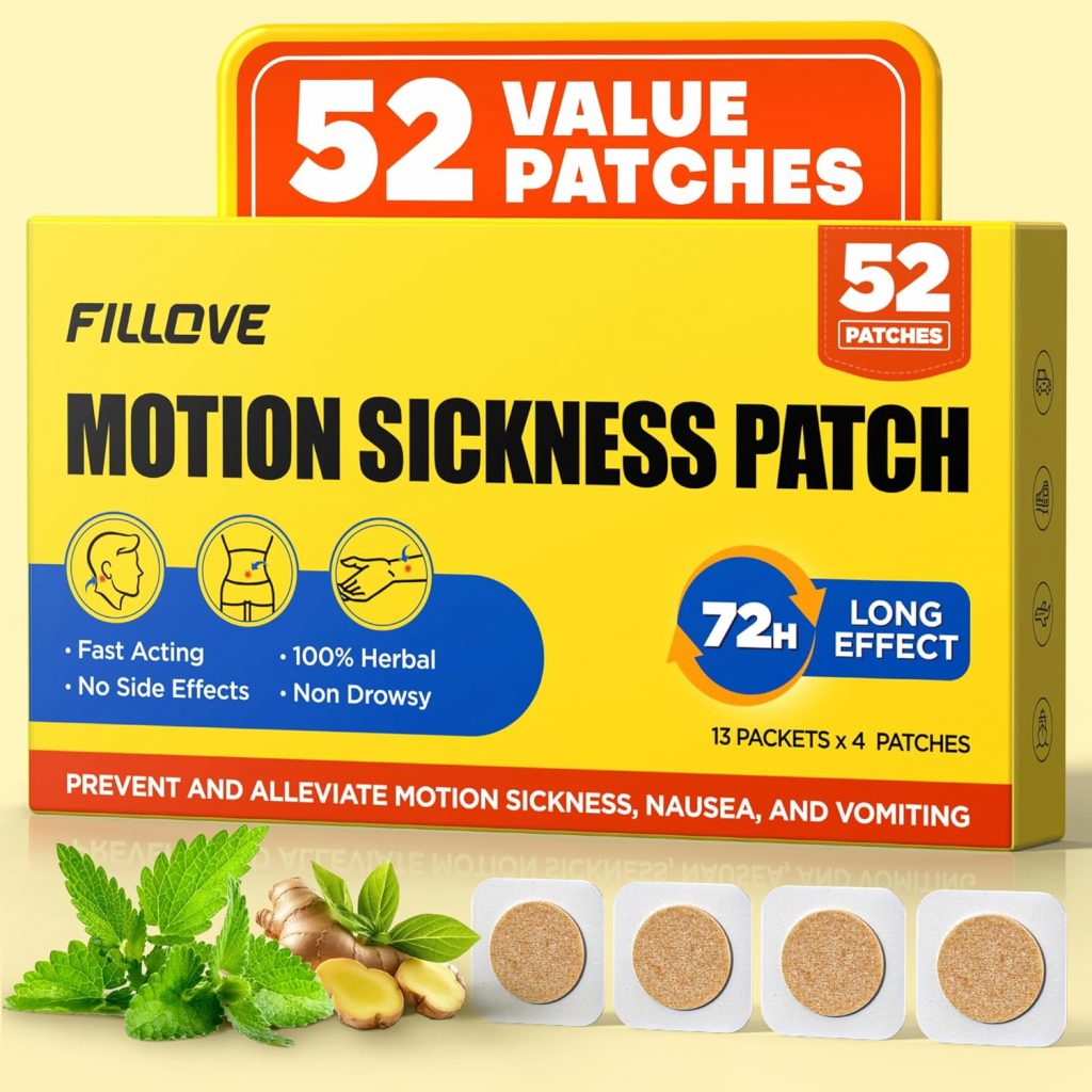 FILLOVE 52ct Motion Sickness Patches Non-Drowsy
